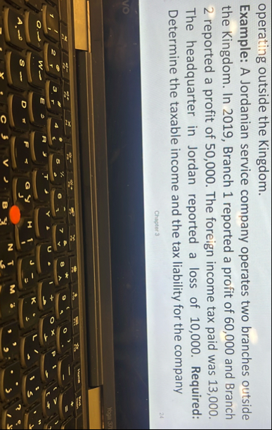 Example: A Jordanian service company operates two