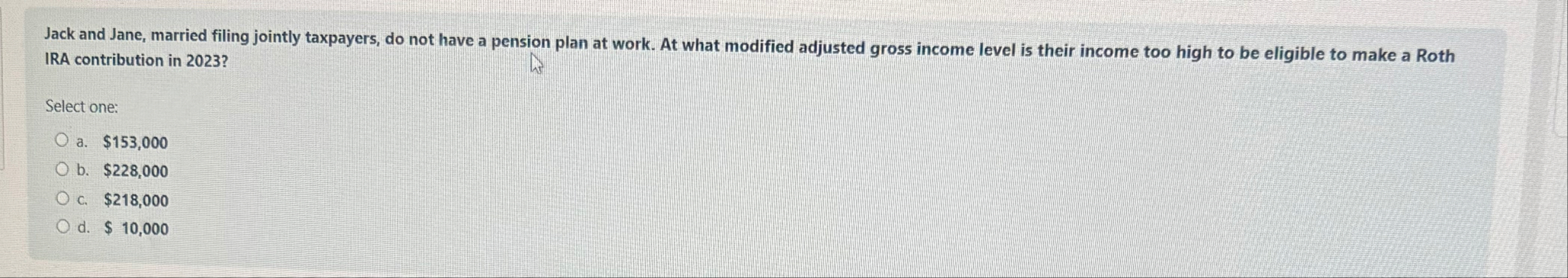 Jack and Jane, married filing jointly taxpayers,