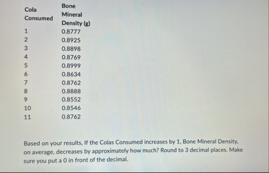 \ table [ [ Cola , \ table [ [ Bone ] , [