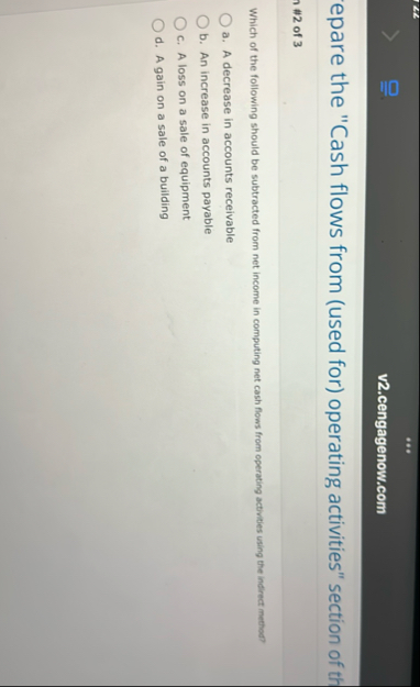 ? ? 2 v 2 . cengagenow.com epare the "Cash flows
