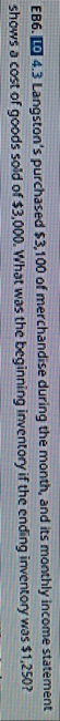 EB 6 . [ 1 0 4 . 3 Langston's purchased $ 3 , 1 0