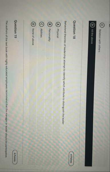 ( C ) Relation with others ( D ) All the above