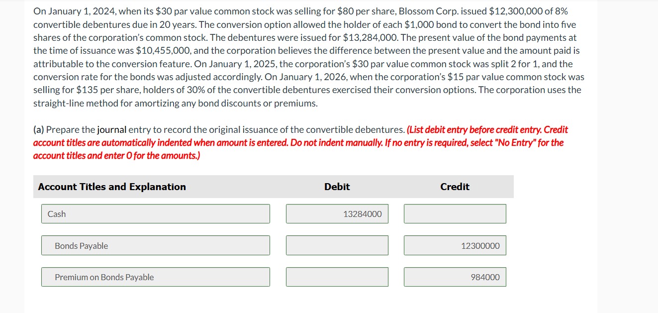 On January 1 , 2 0 2 4 , when its \ $ 3 0 par