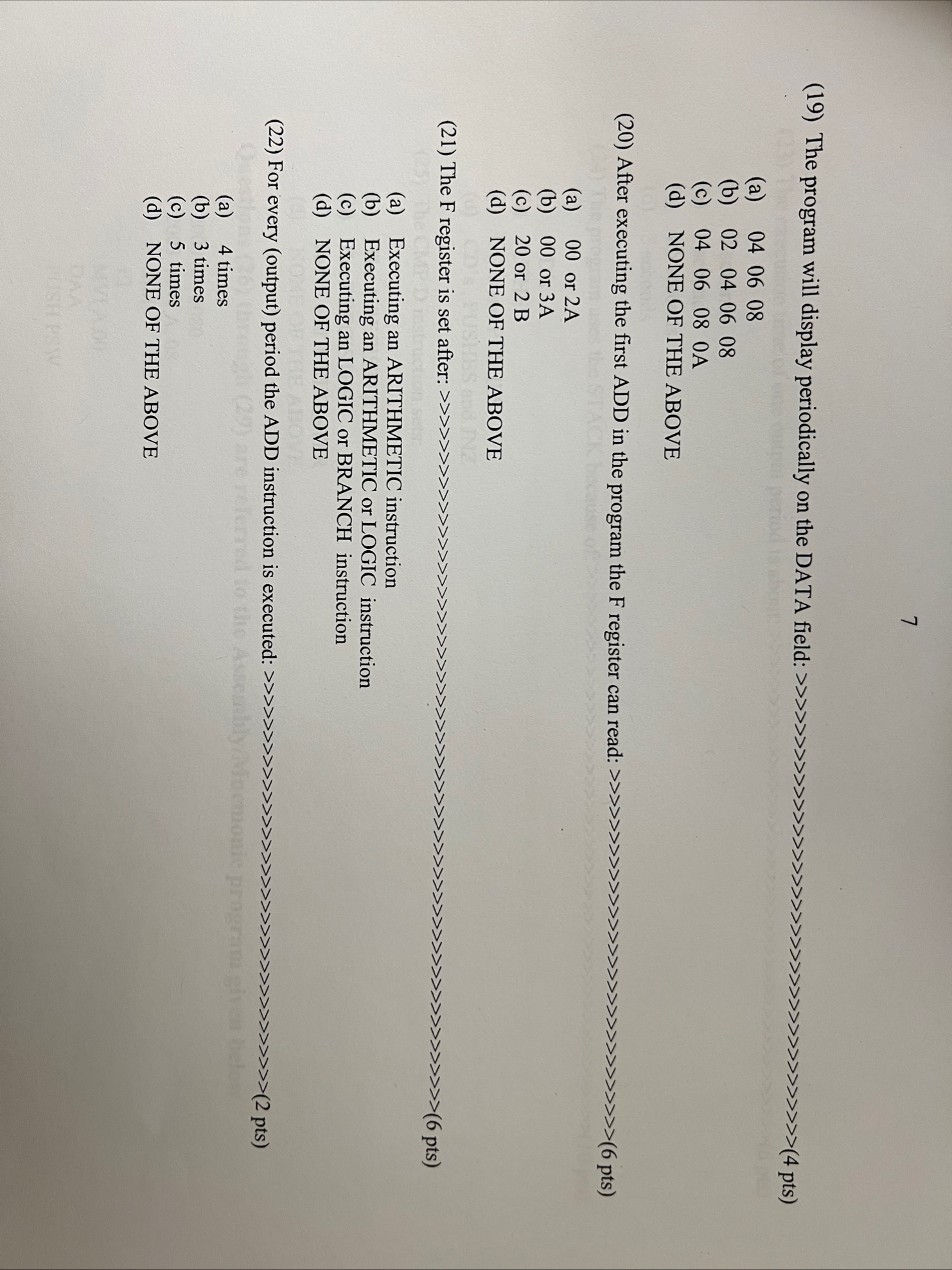 7 ( 1 9 ) The program will display periodically