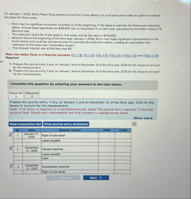 On Januay 1 , 2 0 2 4 , Rick's Pawn Shop leased a