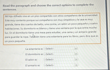 Read the paragraph and choose the correct options