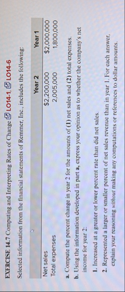 EXERCISE 1 4 . 7 Computing and Interpreting Rates