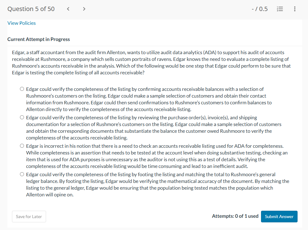 Current Attempt in Progress Edgar, a staff