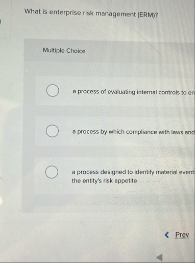 What is enterprise risk management ( ERM ) ?