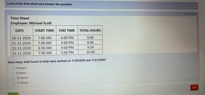 This question requires you to locate data on a