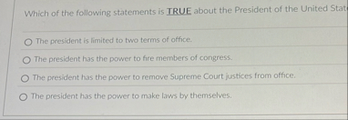 Which of the following statements is TRUE about