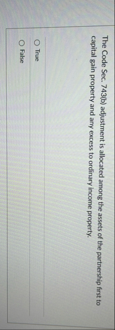 The Code Sec. 7 4 3 ( b ) adjustment is allocated