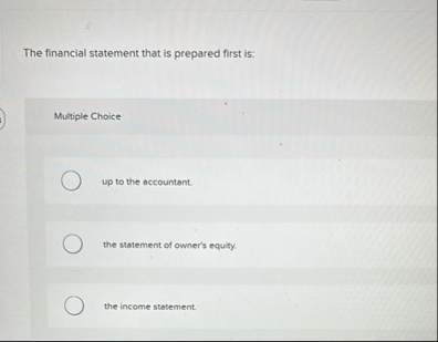 The financial statement that is prepared first