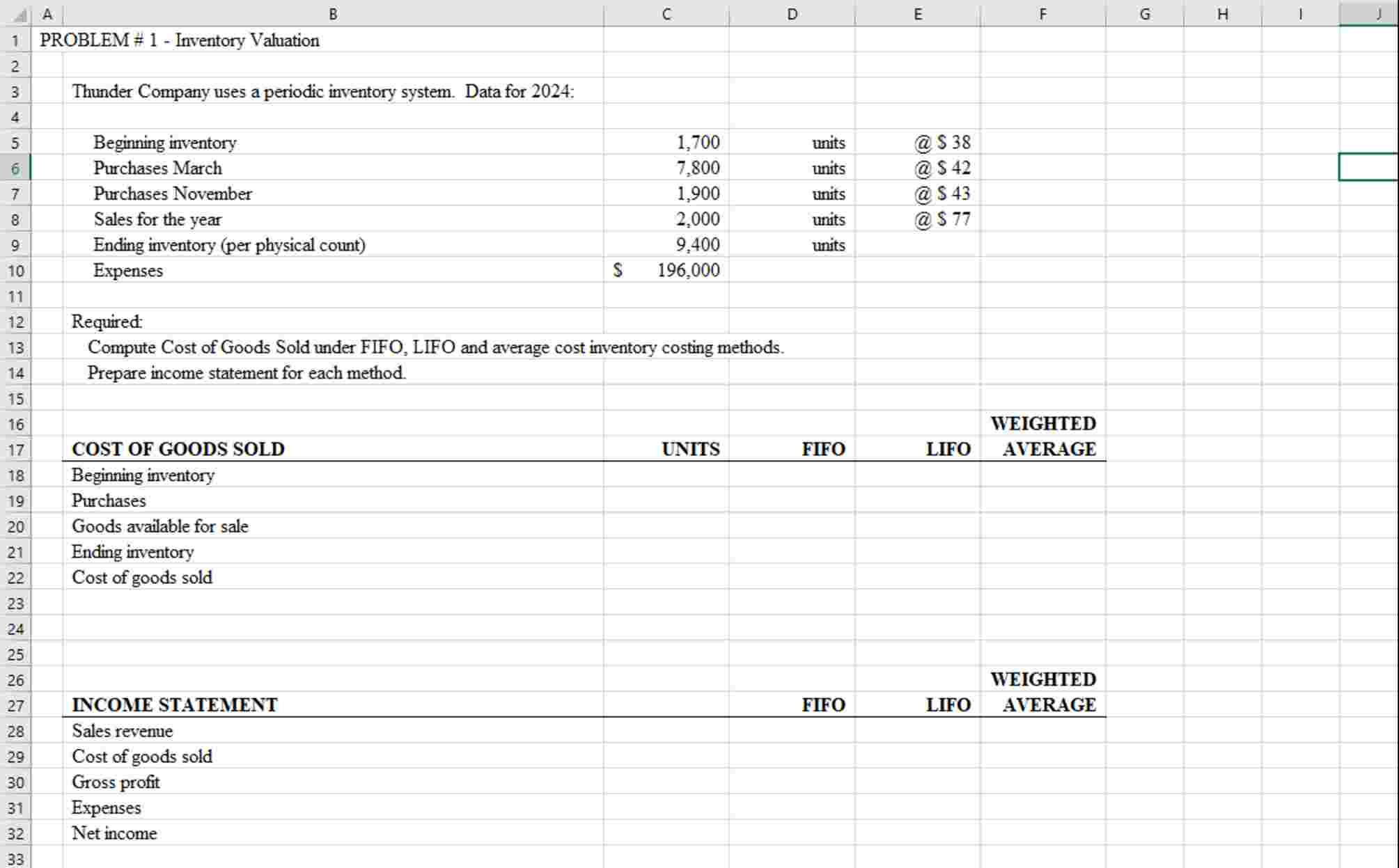 thunder PROBLEM \ # 1 - Accounts Receivable On