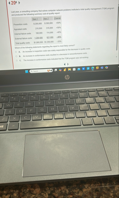 2 0 n Last year, a consulting conpany that solves