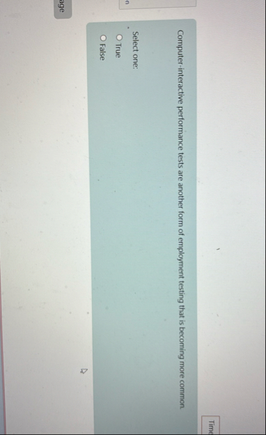 Computer - interactive performance tests are