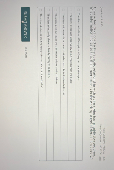 Time On Exam: 0 1 : 0 3 : 0 2 Hide Question 5 5