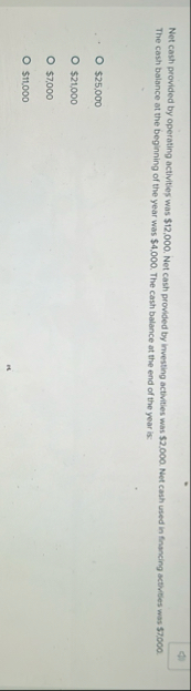 Net cash provided by operating activities was $ 1