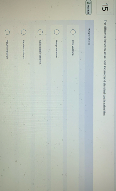 1 5 The difference between actual cost incurred