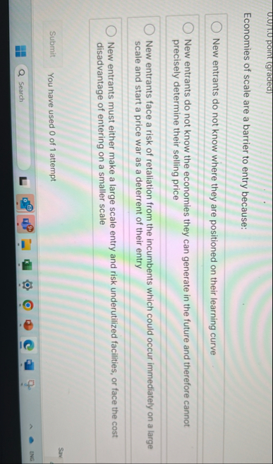 0 . 0 1 1 . 0 point ( graded ) Economies of scale