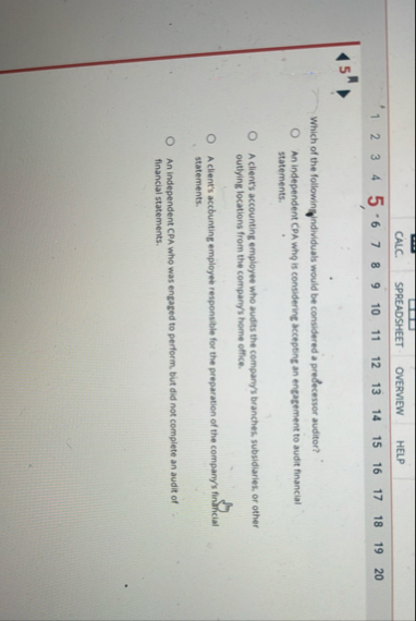 CALC. SPREADSHEET OVERVIEW HELP 1 , 2 , 3 , 4 , 5