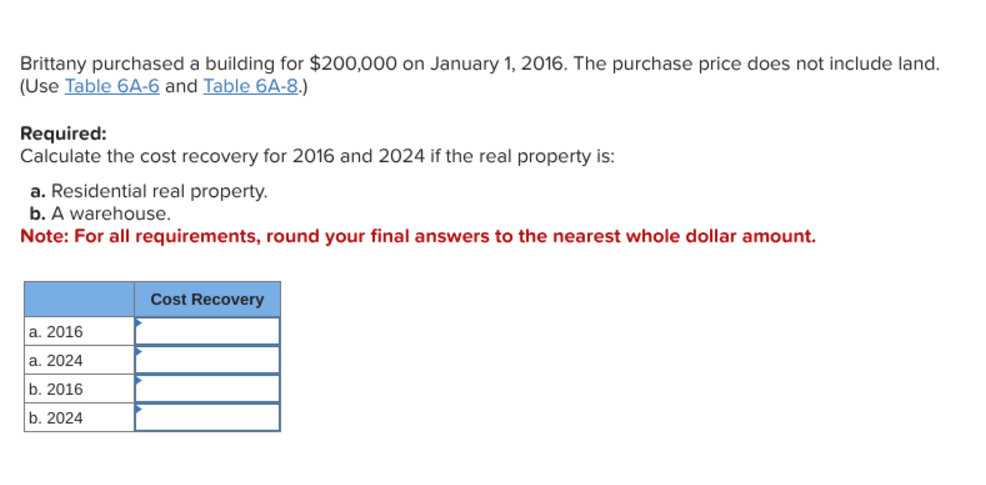 Brittany purchased a building for \ ( \ $ 2 0 0 ,