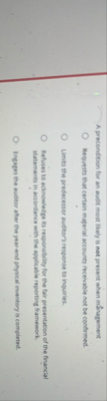 A precondition for an audr most likely is not