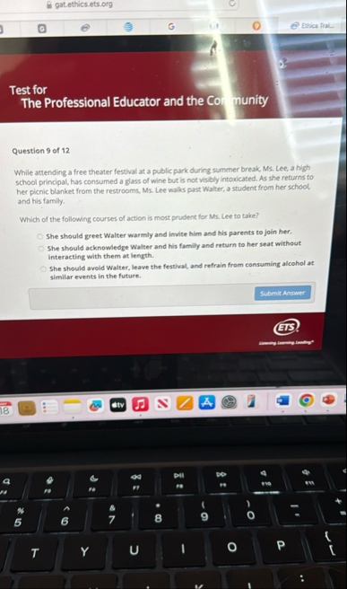 Test for The Professional Educator and the Co .