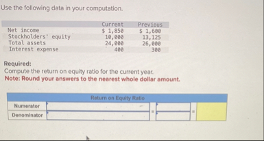 Use the following data in your computation. \