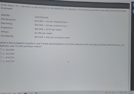 Silver Faces, The, has done a cost analysis for