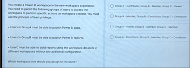 Now ereate a Power Bi workspace in the new
