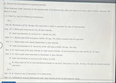 Record the transactions in a peneral journal,