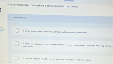 Why does financial accounting have a positive