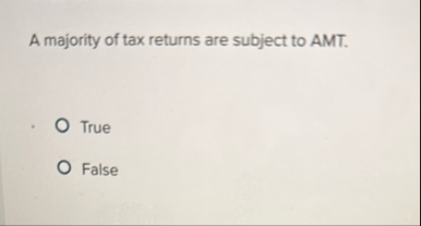 A majority of tax returns are subject to AMT.