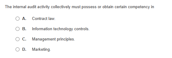 The internal audit activity collectively must