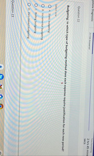 pstone Diagnostic 2 1 / 1 0 0 Answered Time