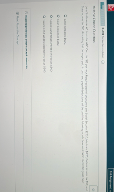 Me CTRW | | | | un 3 of 2 4 Concepts completed