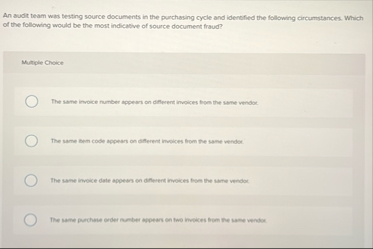 An audit team was besting source documents in the