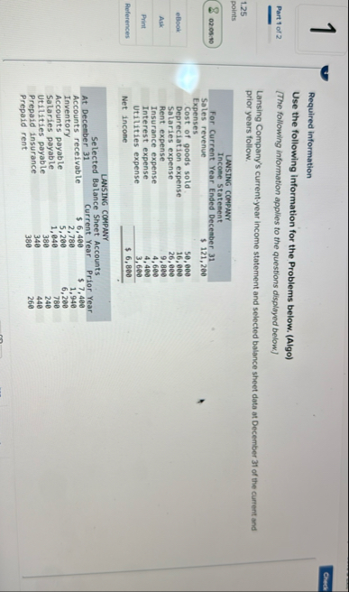 1 Required information Use the following