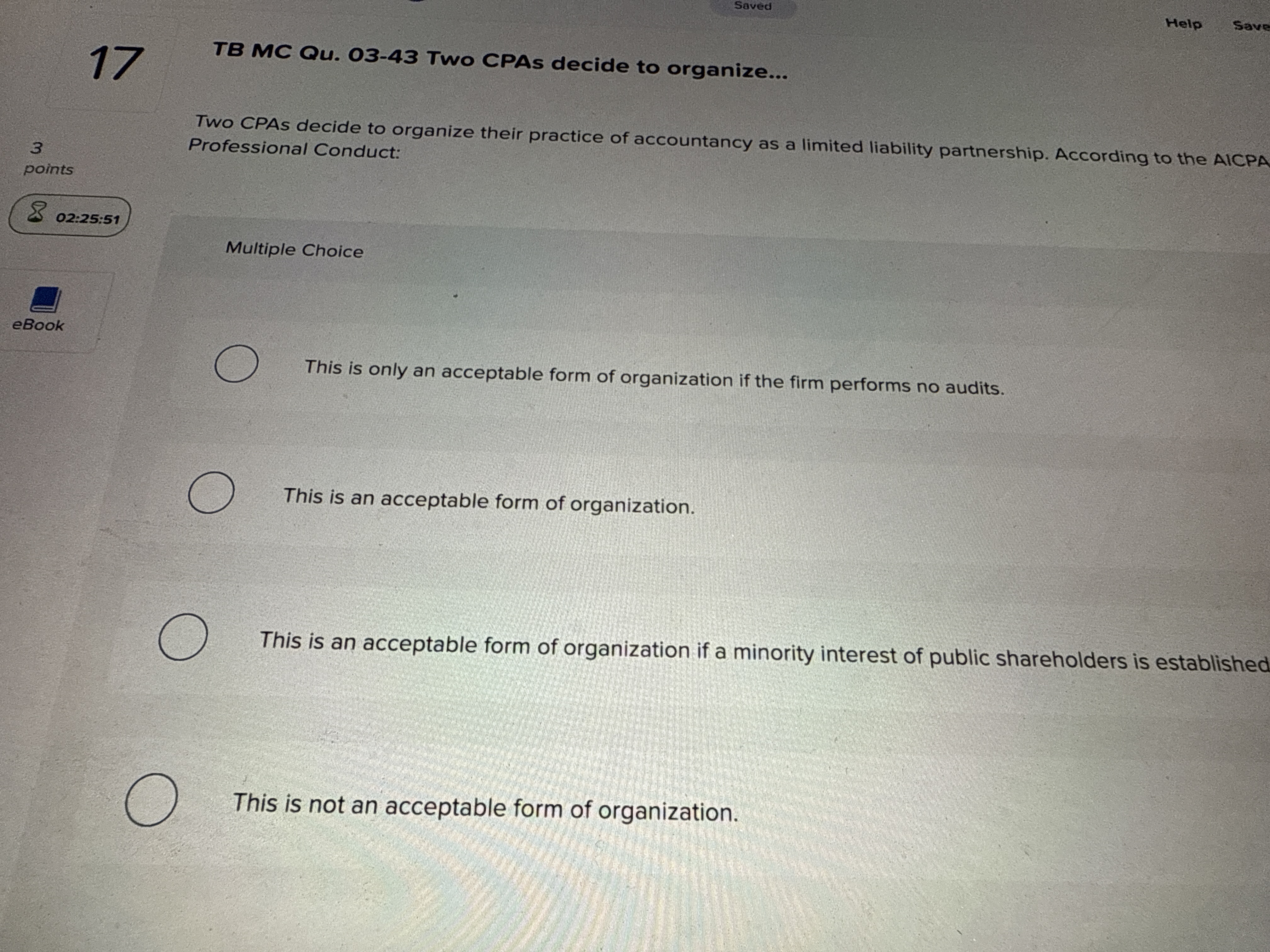 Saved 1 7 TB MC Qu . 0 3 - 4 3 Two CPAs decide to