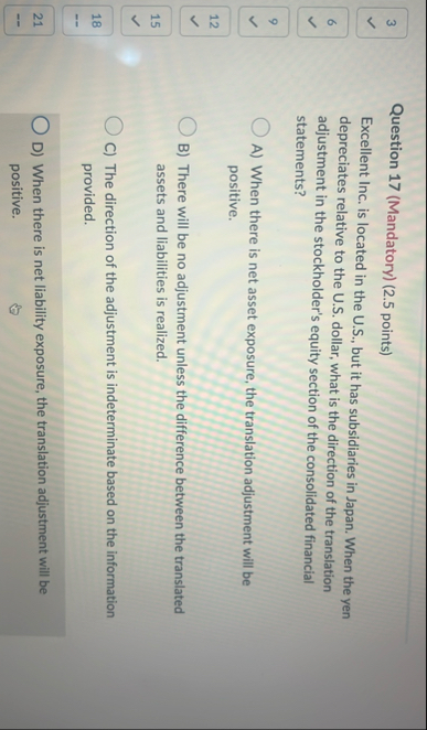 Question 1 7 ( Mandatory ) ( 2 . 5 points )