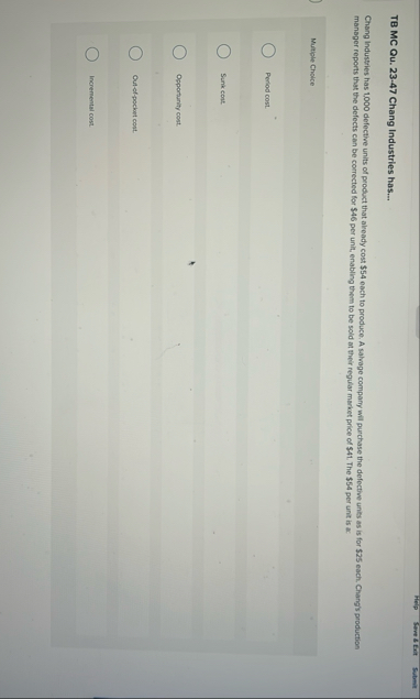 Help Five 8 Exit Submit TB MC Qu . 2 3 - 4 7