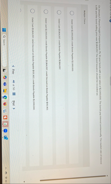 On January 1 , Parson Freight Company issues 7 %