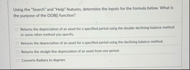 Using the "Search" and "Help" features determine