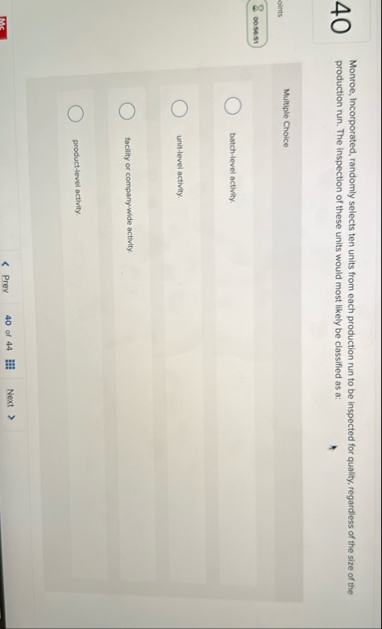 4 0 Monroe, Incorporated, randomly selects ten