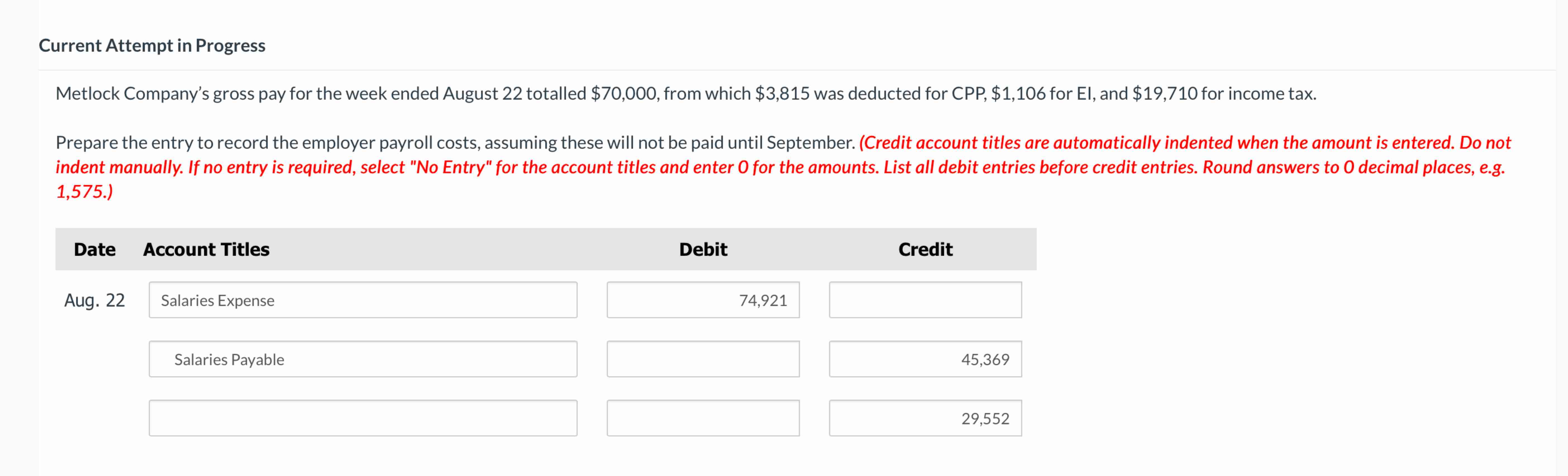 Current Attempt in Progress Metlock Company's