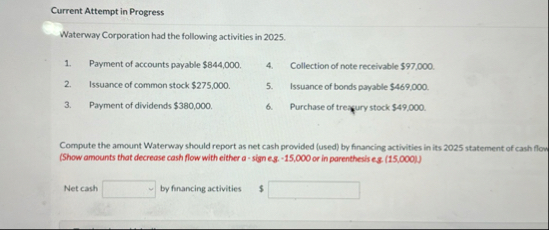 Current Attempt in Progress Waterway Corporation