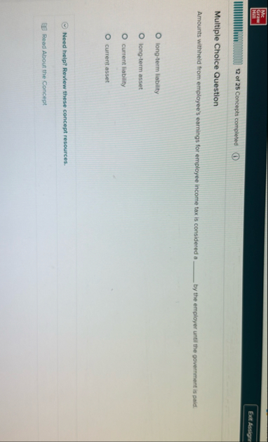 Mc Graw 1 2 of 2 5 Concepts completed Multiple