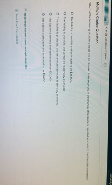 Ext Asslig 1 7 of 2 5 Concepts completed Multiple