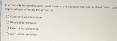 A property has peeling paint, small closets, and